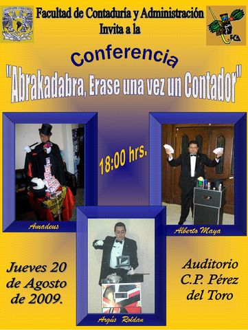 Cartel Publicitario de Conferencia impartida en la Facultad de Contaduría y Administración de la Universidad Nacional Autónoma de México